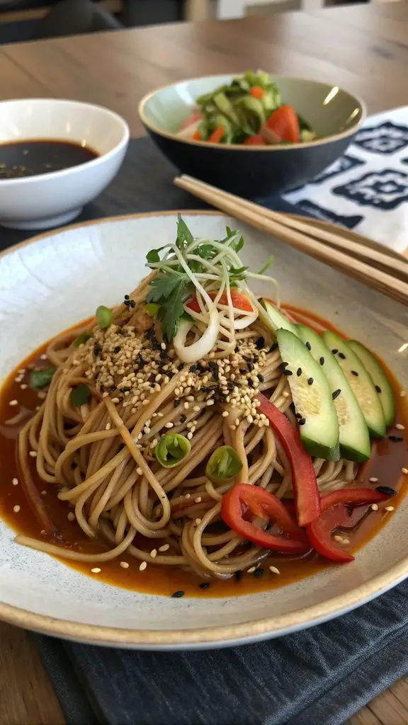 Un delizioso piatto di Delizie Confortevoli ad Ogni Morso: Ricetta Noodles Soba al Sesamo per Riscaldarti il Cuore!