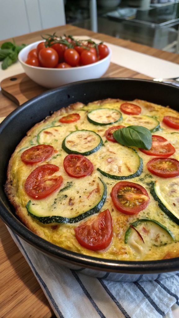 Preparazione passo-passo di Crispy Zucchini & Tomato Frittata Recipe!