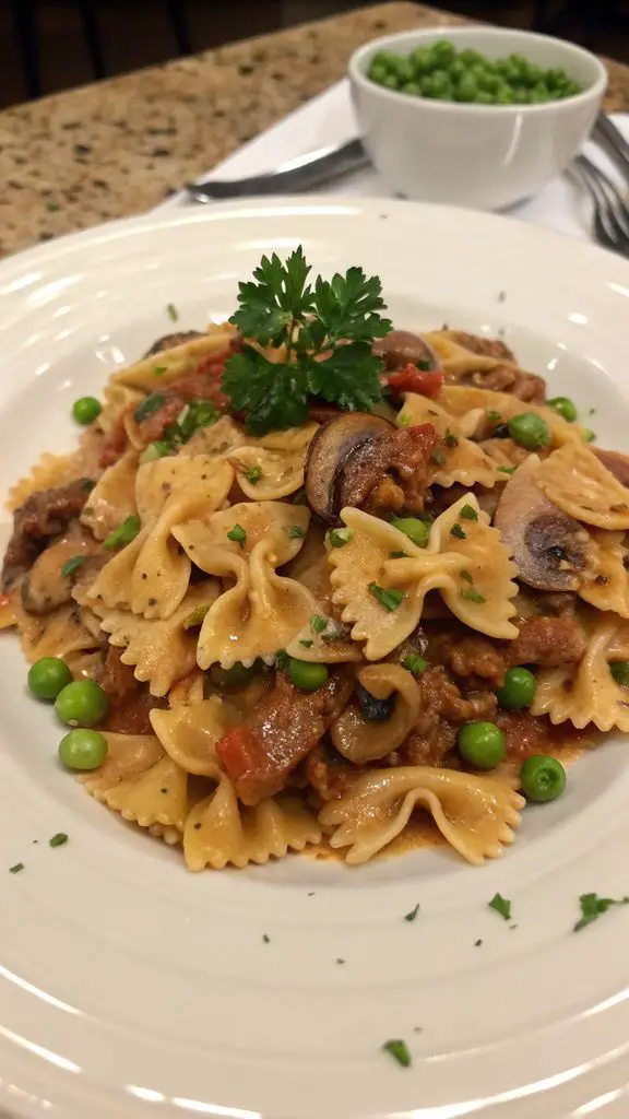 Preparazione passo-passo di Farfalle alla Boscaiola