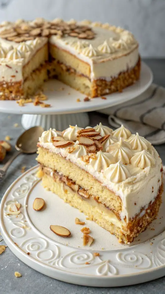 Un delizioso piatto di la migliore torta di mandorle