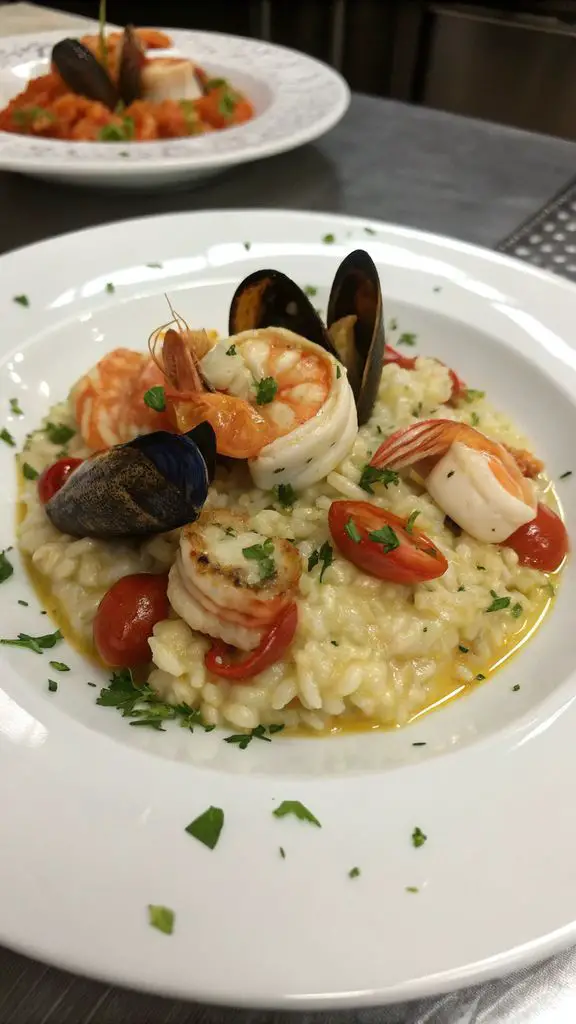 Un delizioso piatto di Risottino con frutti di mare