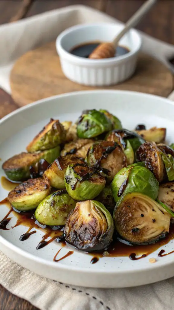 Preparazione passo-passo di Ricetta irresistibile per cavoletti di Bruxelles con miele e aceto balsamico