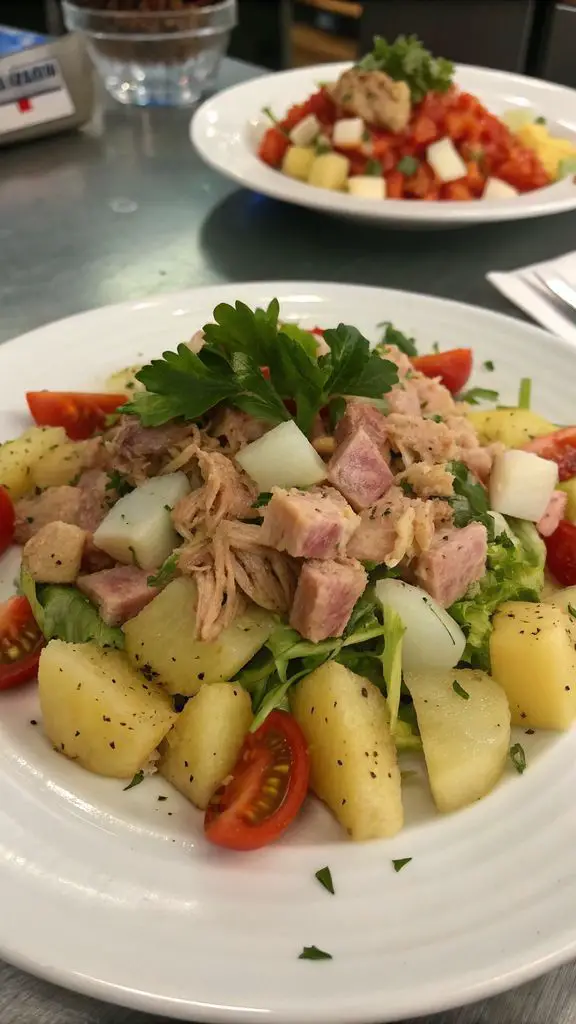 Un delizioso piatto di Insalata di patate e tonno