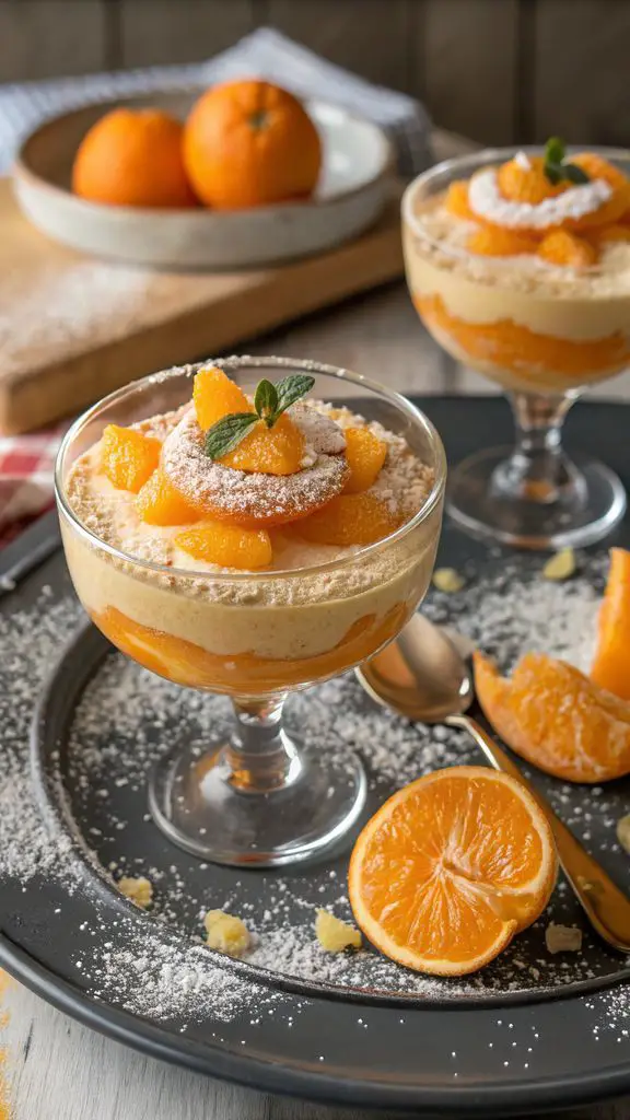 Un delizioso piatto di Coppette di mousse all'arancia