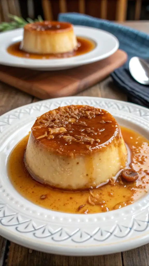 Un delizioso piatto di FLAN AL COCCO O FLAN DELLE INDIE OCCIDENTALI