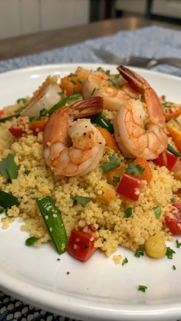 Preparazione passo-passo di Ricetta cous cous speziato ai gamberi e verdure