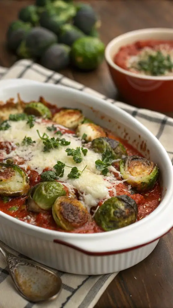 Un delizioso piatto di Cavoletti di Bruxelles alla parmigiana