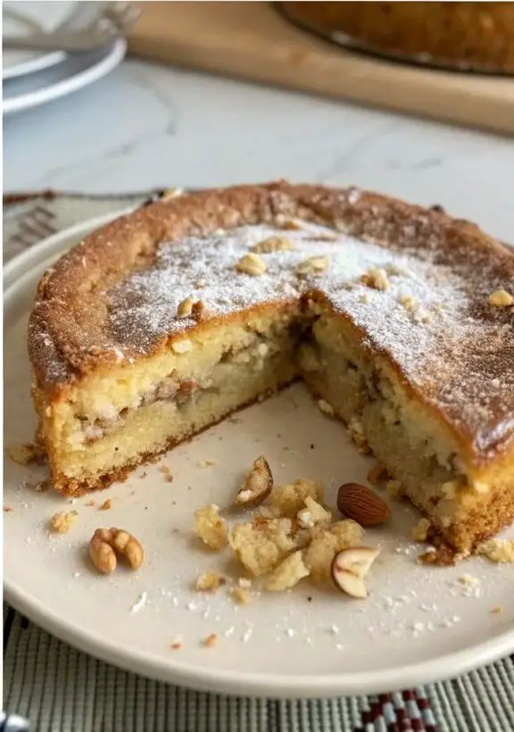 Un delizioso piatto di Scopri la torta alle noci: un dolce soffice e delizioso!