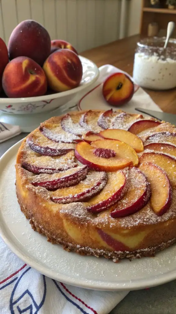 Un delizioso piatto di La Torta Rovesciata Alle Nettarine