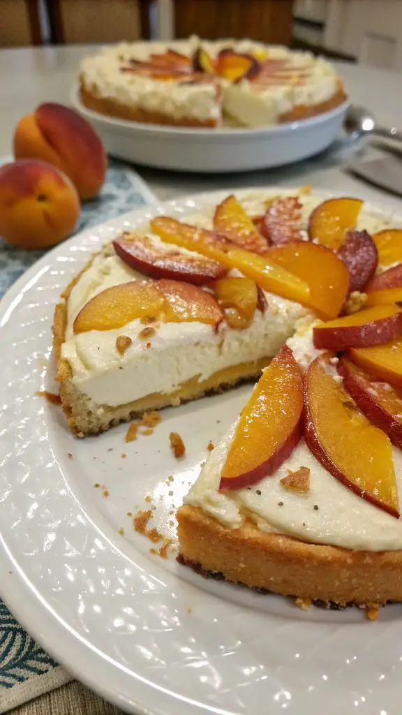 Un delizioso piatto di Torta pesche e ricotta senza farina: la ricetta del dolce fresco e cremoso