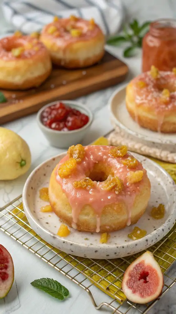Preparazione passo-passo di CIAMBELLE GLASSATE ALLA MIMOSA DI GUAVA AL FORNO