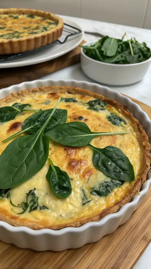 Preparazione passo-passo di Quiche senza crosta con ricotta e spinaci