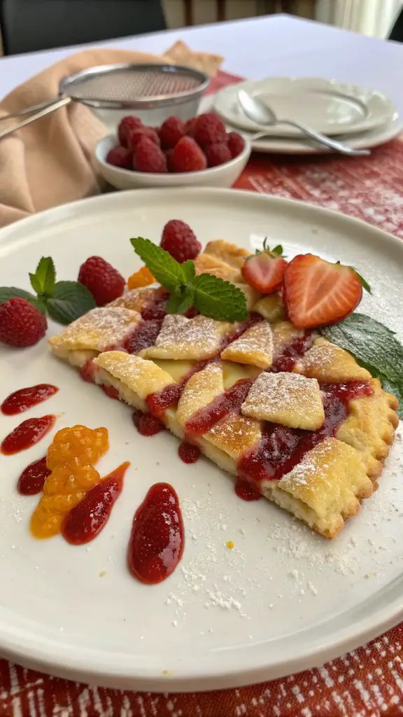 Un delizioso piatto di Tranci di frolla morbida con marmellata
