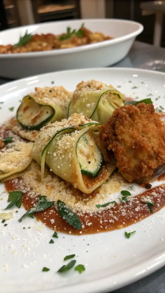 Un delizioso piatto di Fagottini di zucchine croccanti e filanti