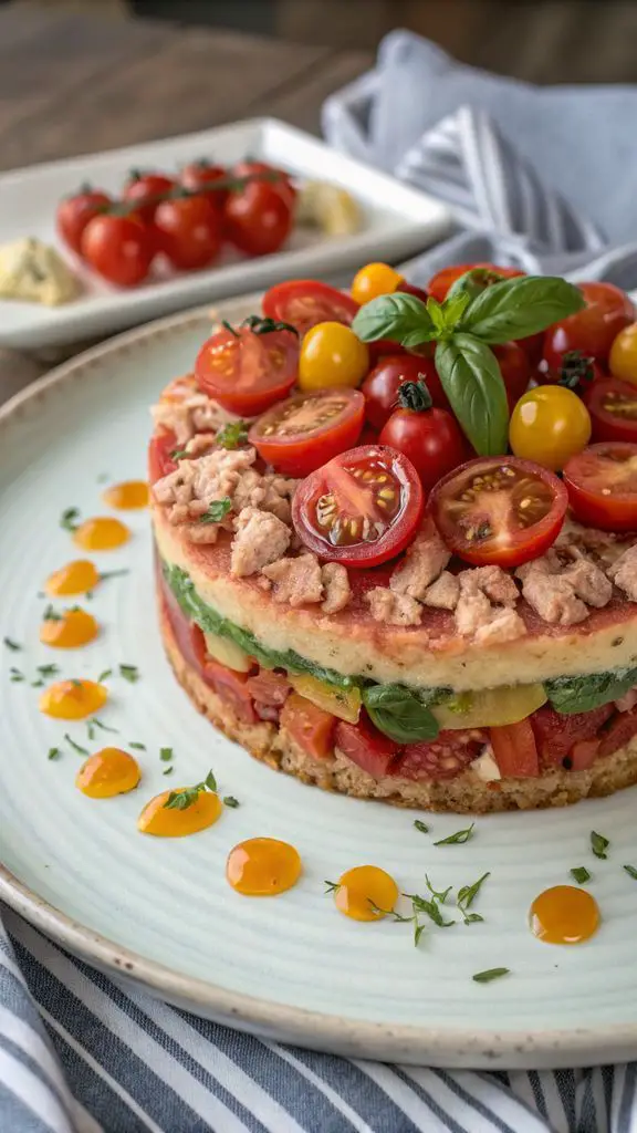 Preparazione passo-passo di Torta di tonno e pomodorini: la ricetta dell’antipasto veloce e scenografico