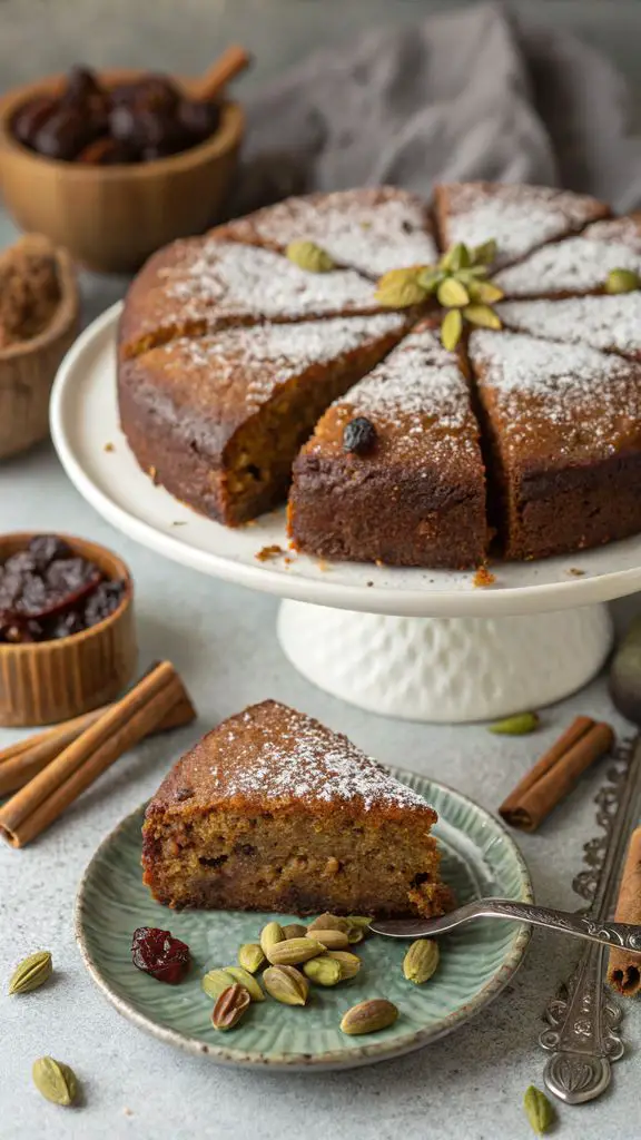 Preparazione passo-passo di Torta di datteri persiani umida con una ricca cannella e spezia di cardamomo