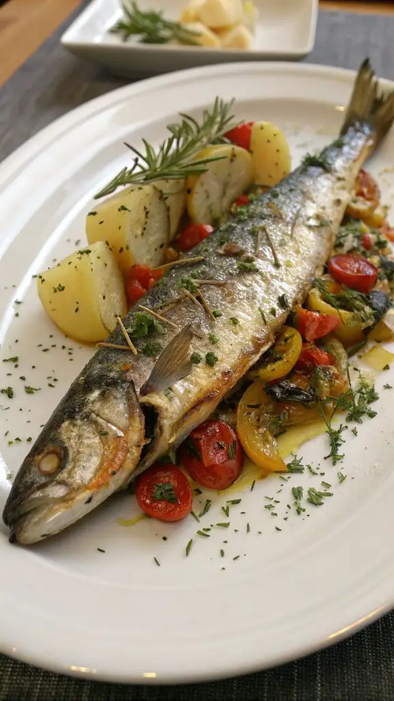 Un delizioso piatto di SGOMBRO AL FORNO CON ERBE AROMATICHE