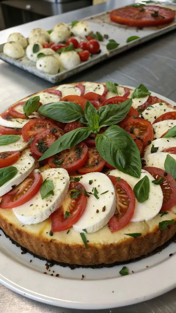Preparazione passo-passo di Cheesecake salata caprese