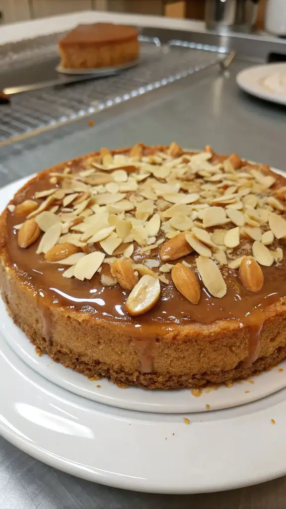 Un delizioso piatto di La migliore ricetta per la torta di mandorle e caramello