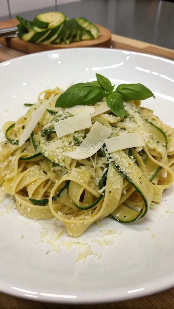 Preparazione passo-passo di TAGLIATELLE DI ZUCCHINE ALL'AGLIO E PARMIGIANO
