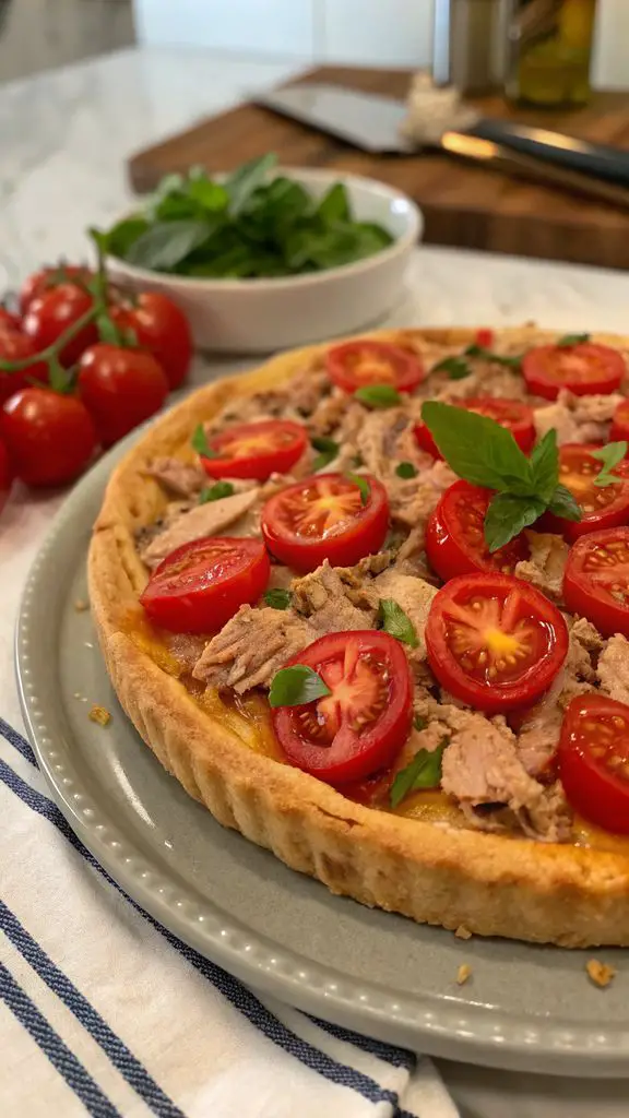 Un delizioso piatto di Torta di tonno e pomodorini: la ricetta dell’antipasto veloce e scenografico