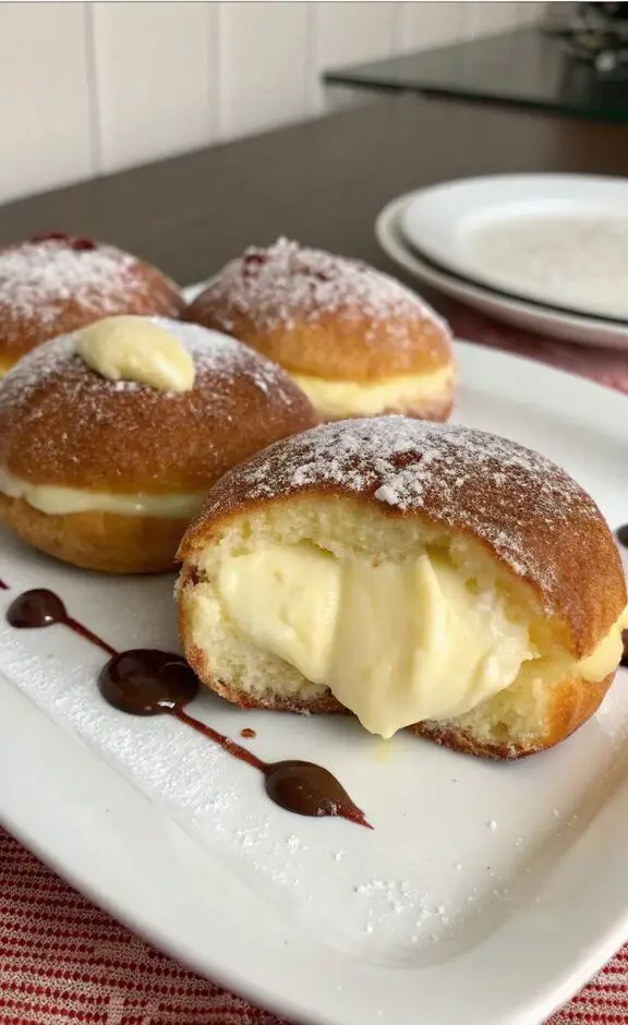 Preparazione passo-passo di Bombe alla crema italiane (Bomboloni alla Crema)