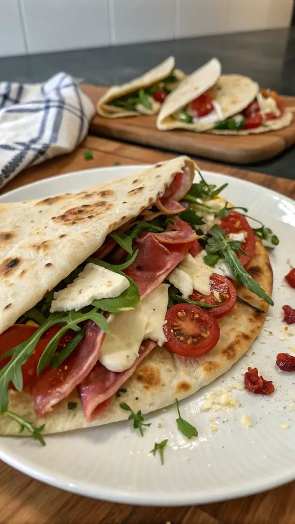 Un delizioso piatto di PIADINA PIGRA – Velocissima e super sfiziosa!