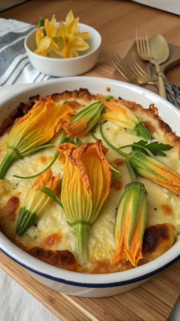 Un delizioso piatto di Fiori di zucca al forno: la ricetta dell’antipasto gratinato