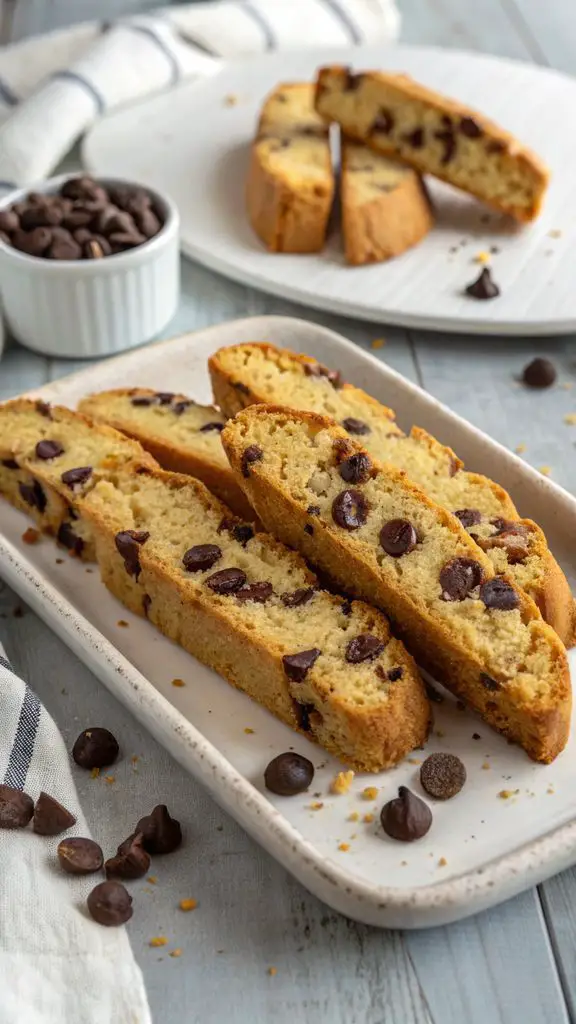 Un delizioso piatto di DELIZIOSI BISCOTTI CON FARINA DI MANDORLE E GOCCE DI CIOCCOLATO