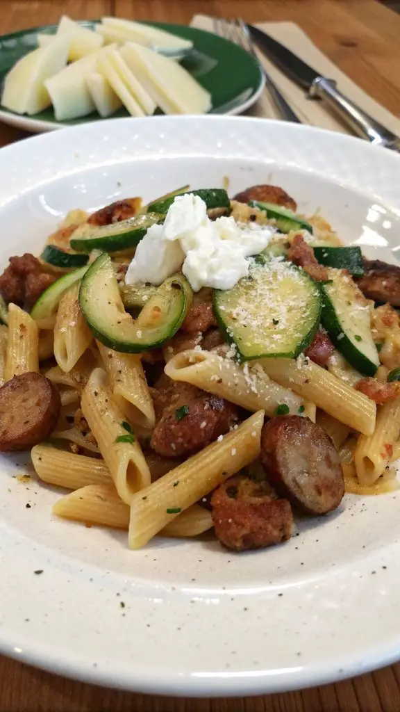 Preparazione passo-passo di Caserecce con salsiccia, zucchine e Philadelphia