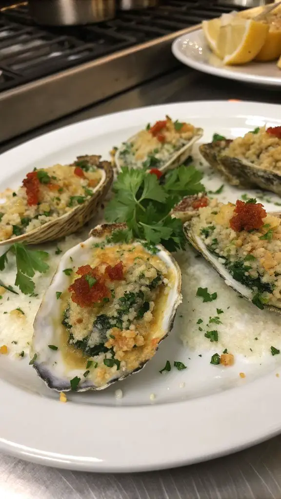Un delizioso piatto di Huîtres Rockefeller Savoureuses