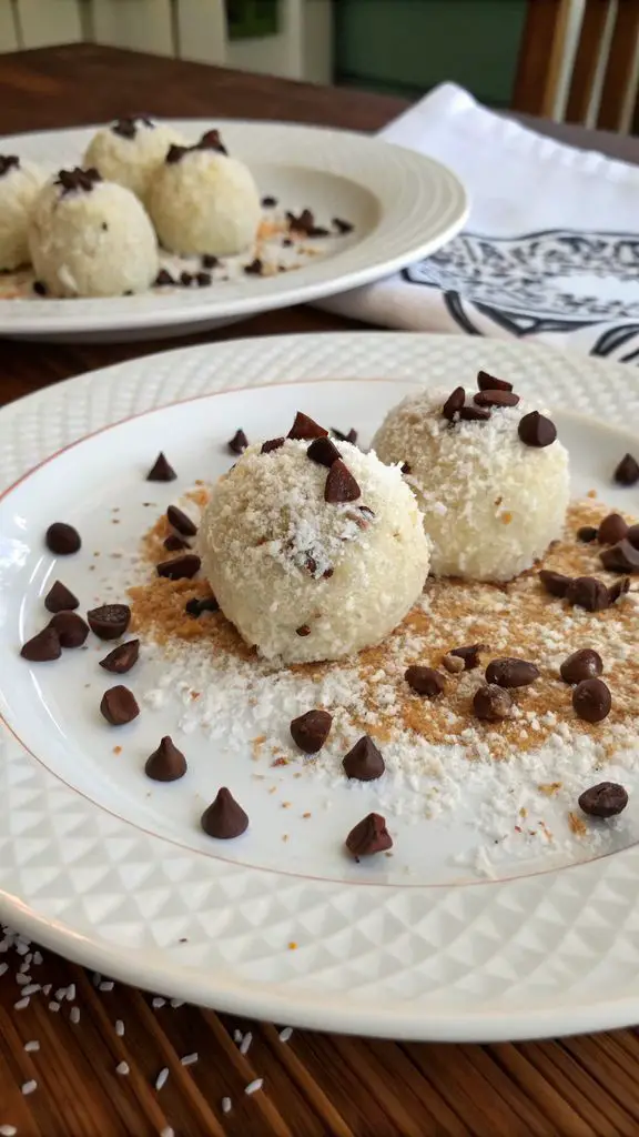 Preparazione passo-passo di Tartufini al cocco e gocce di cioccolato