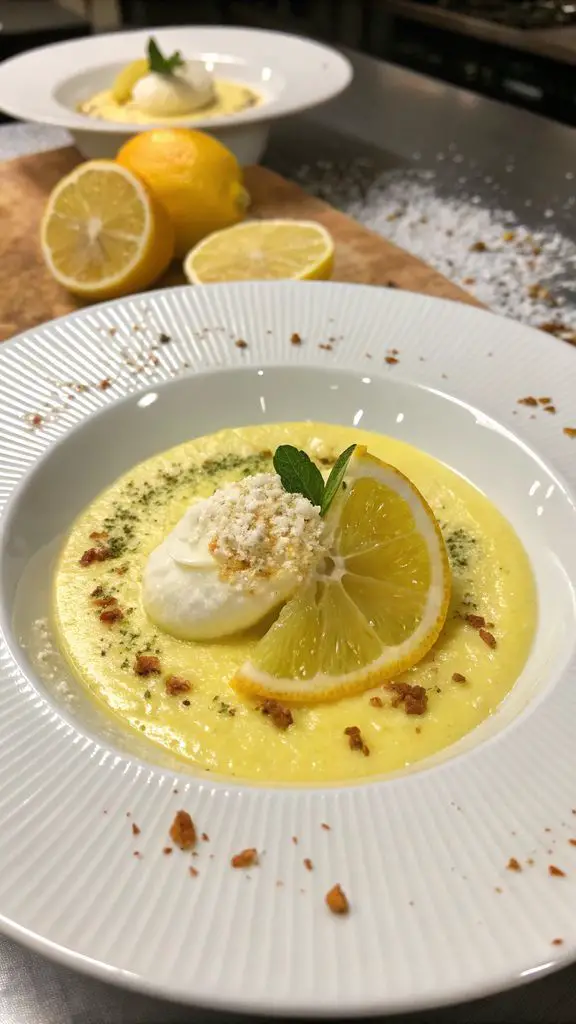 Un delizioso piatto di Crema al limone di Alain Ducasse