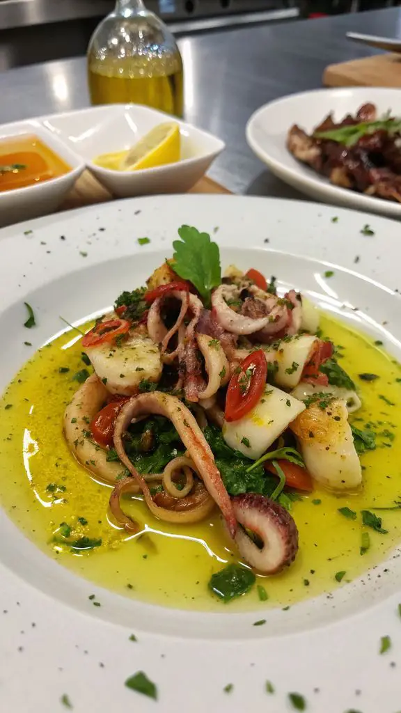 Preparazione passo-passo di Olio Extravergine Di Oliva E Calamari Saltati