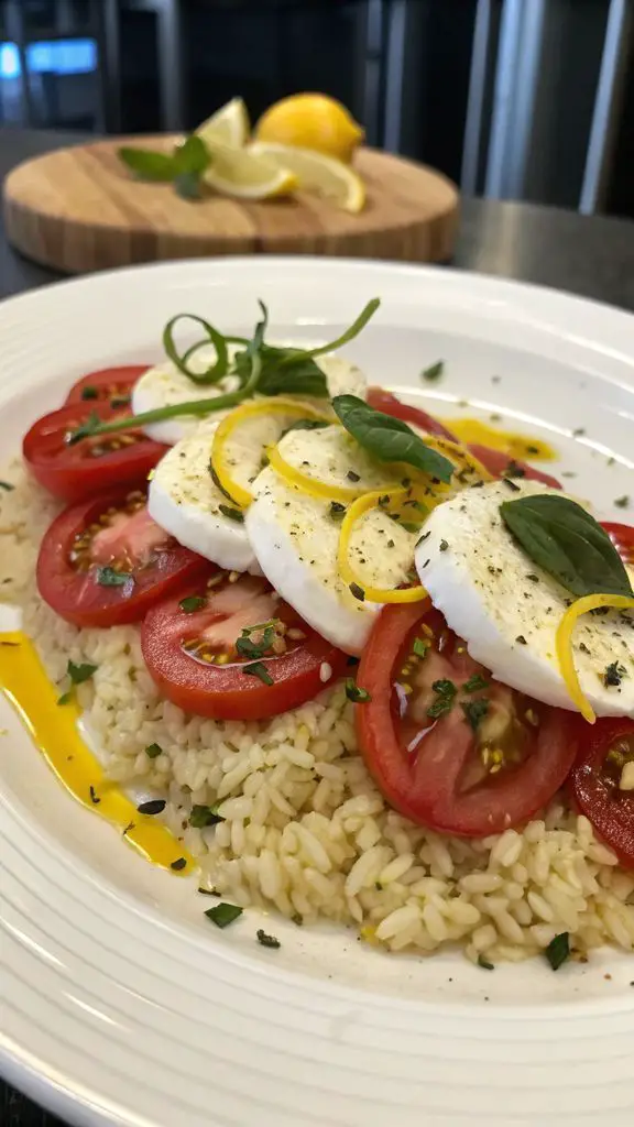 Un delizioso piatto di Caprese al limone di Sal De Riso