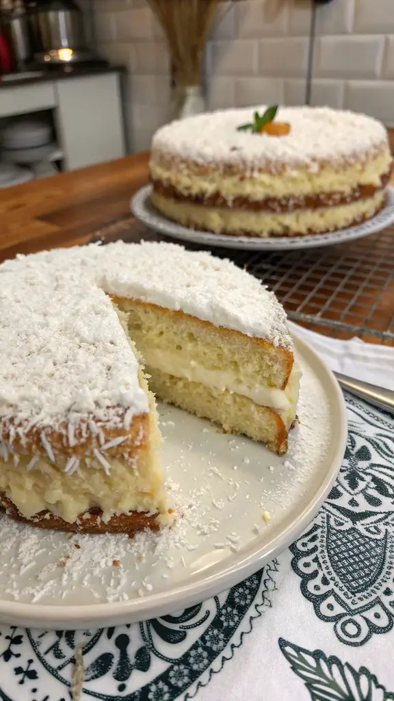 Un delizioso piatto di Torta alla crema di cocco