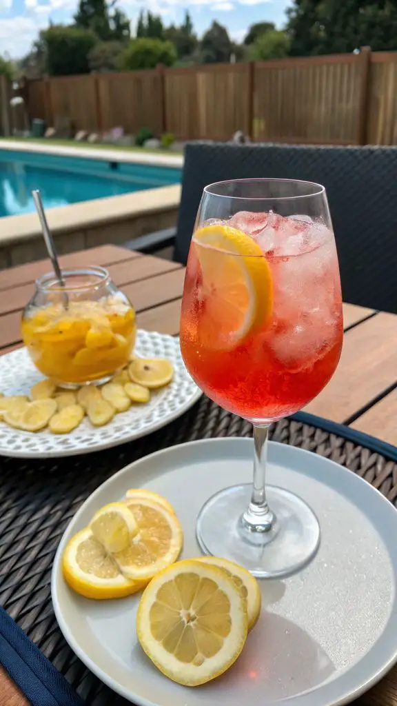 Un delizioso piatto di Campari Limoncello Spritzer