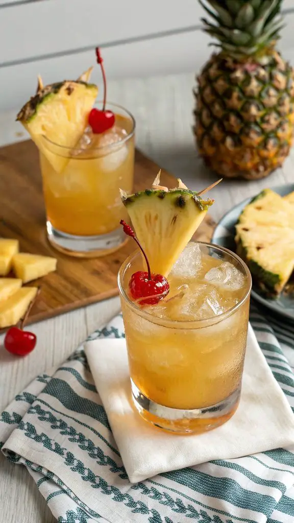 Un delizioso piatto di Cocktail al rum e ananas