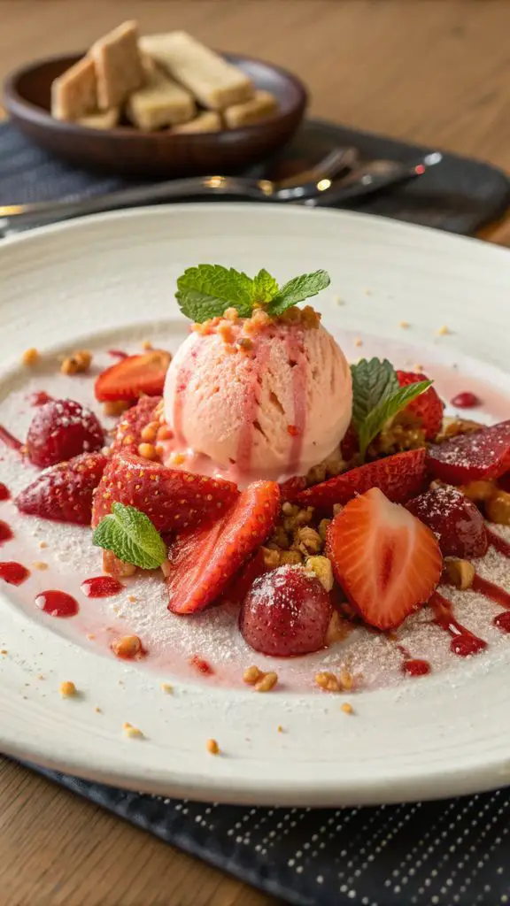 Un delizioso piatto di Ghiaccioli alla fragola