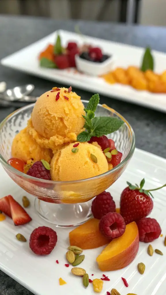 Un delizioso piatto di Ecco una ricetta super rinfrescante e semplice: Sorbetto all'albicocca