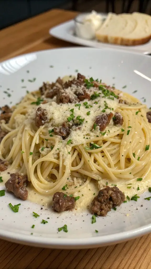 Preparazione passo-passo di Spaghetti cremosi al burro e aglio con manzo al parmigiano