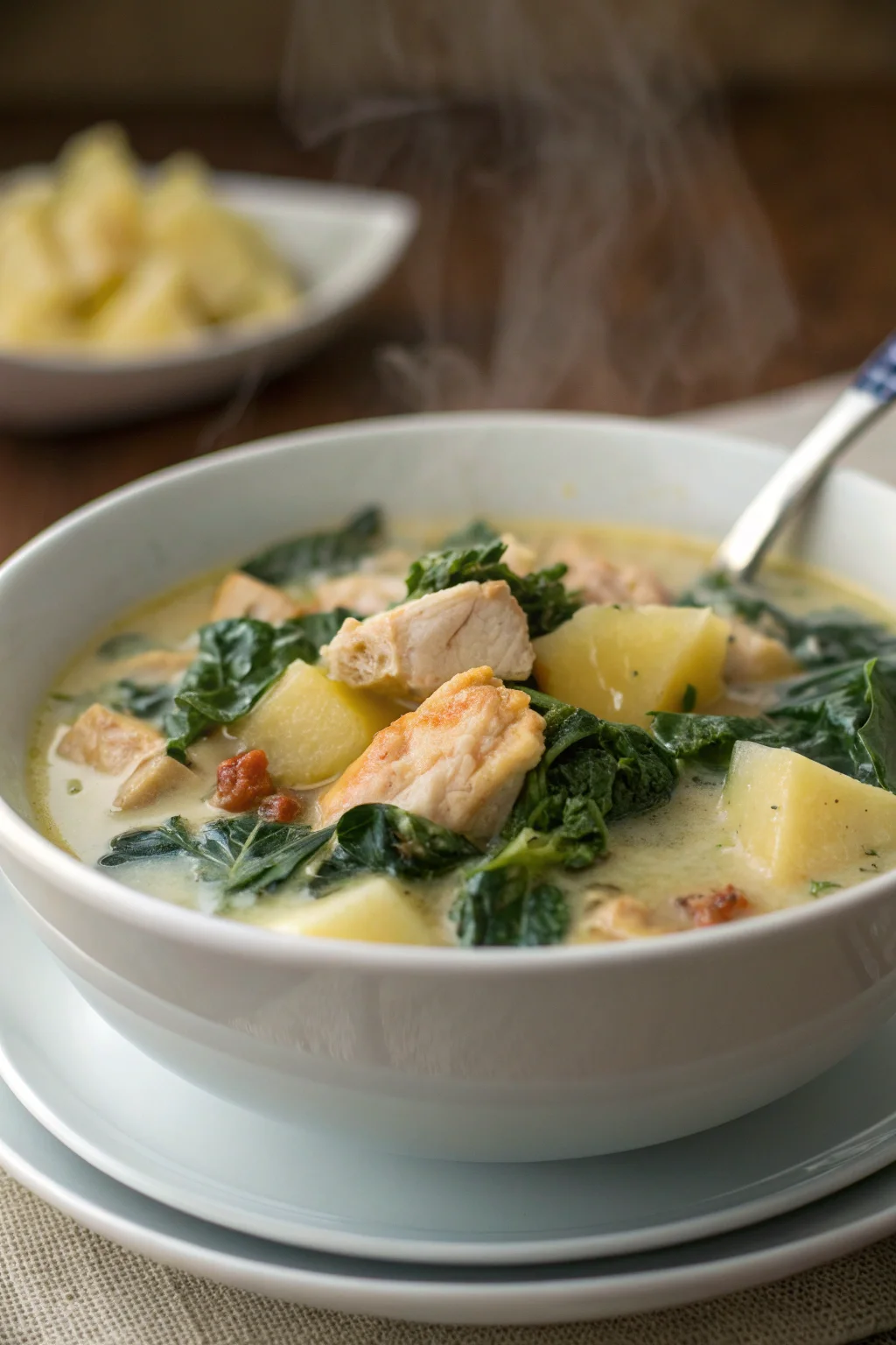 A delicious plate of Zuppa di Pollo Toscana