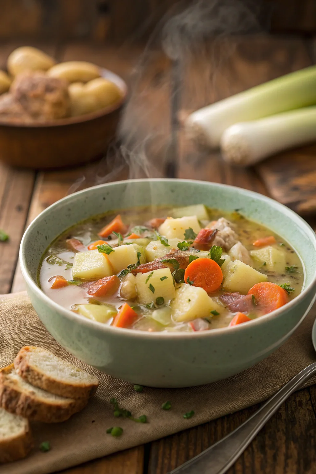 A delicious plate of Zuppa di Patate con 4 Ingredienti
