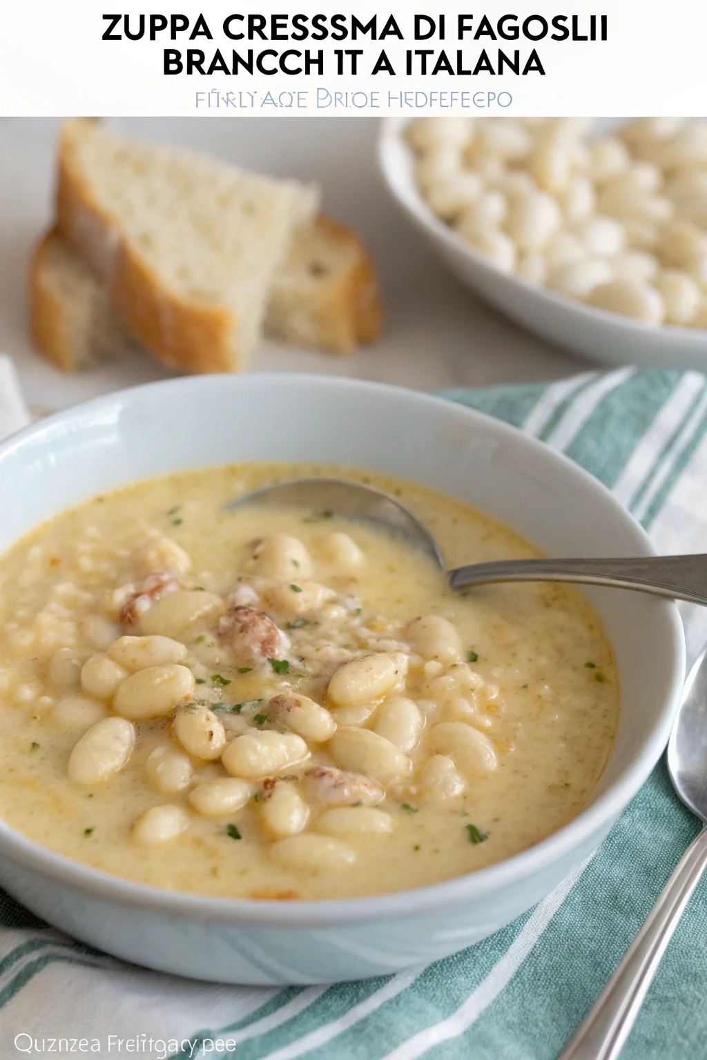 A delicious plate of Zuppa Cremosa di Fagioli Bianchi all'Italiana