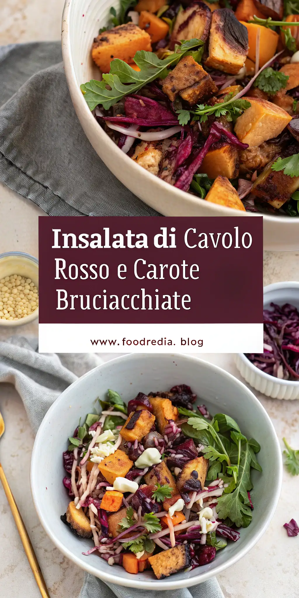 Pinterest image 2 for Insalata di Cavolo Rosso e Carote Bruciacchiate