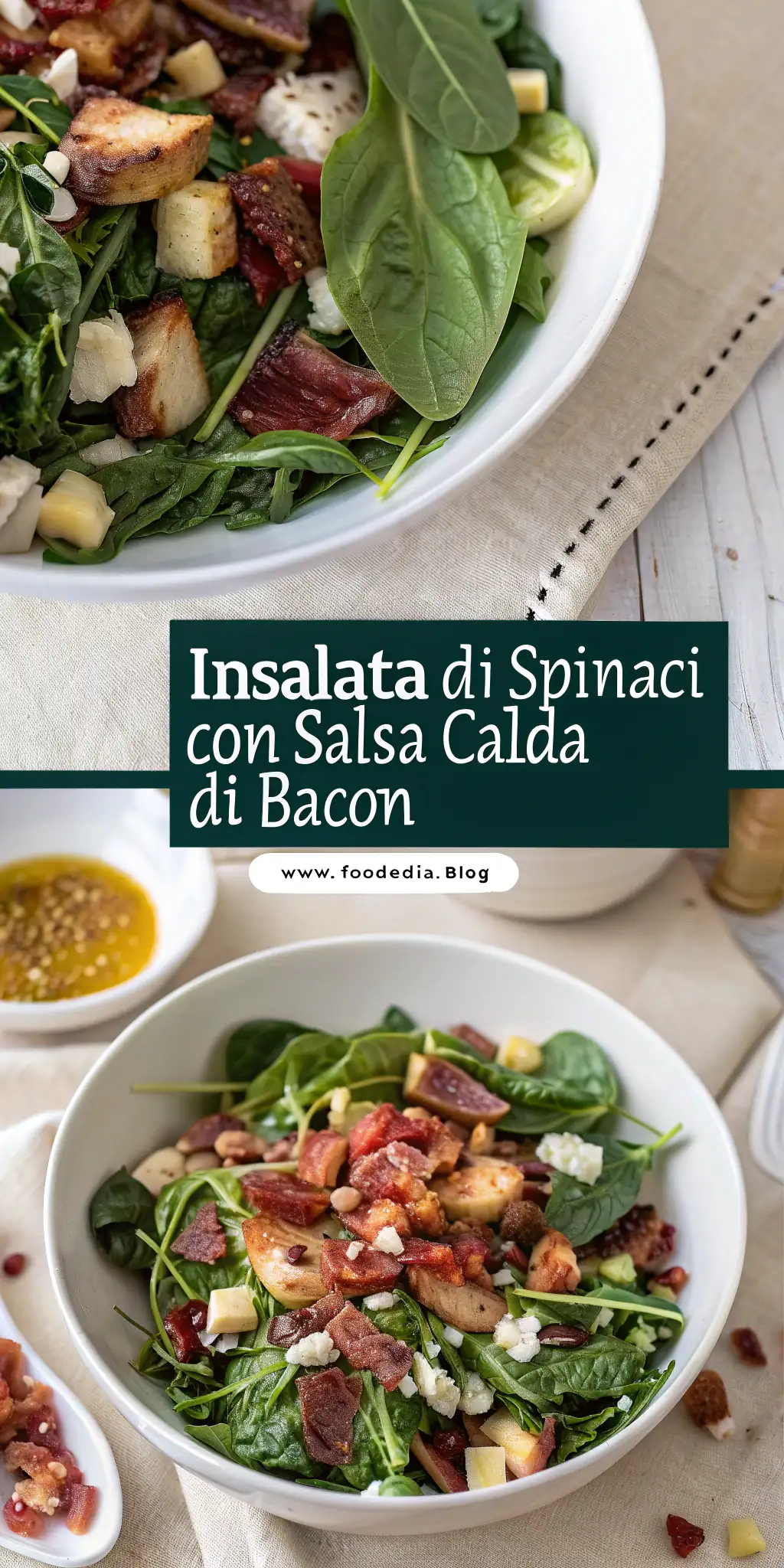 Pinterest image 2 for Insalata di Spinaci con Salsa Calda di Bacon