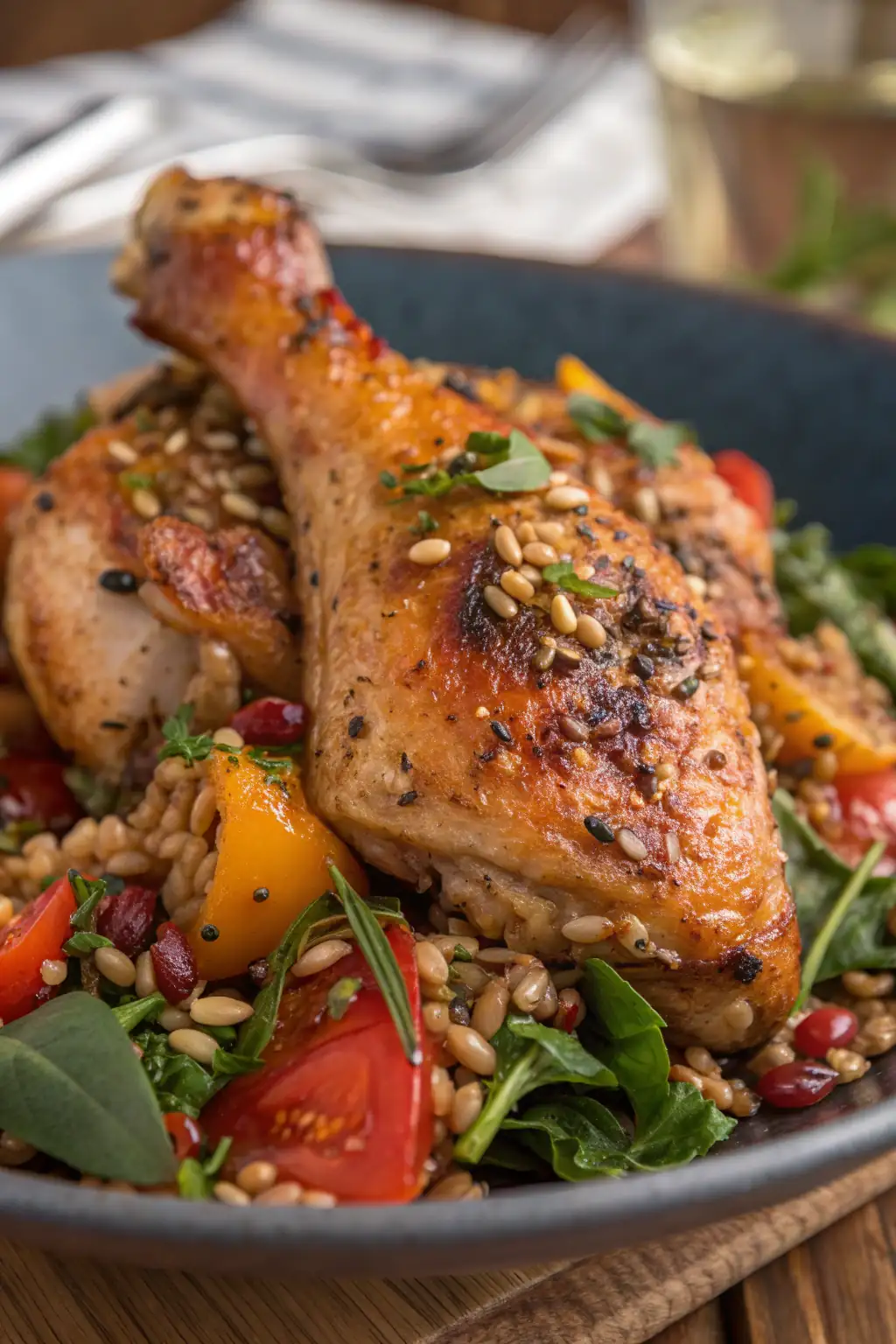 A delicious plate of Pollo ai Semi di Lino in Friggitrice ad Aria