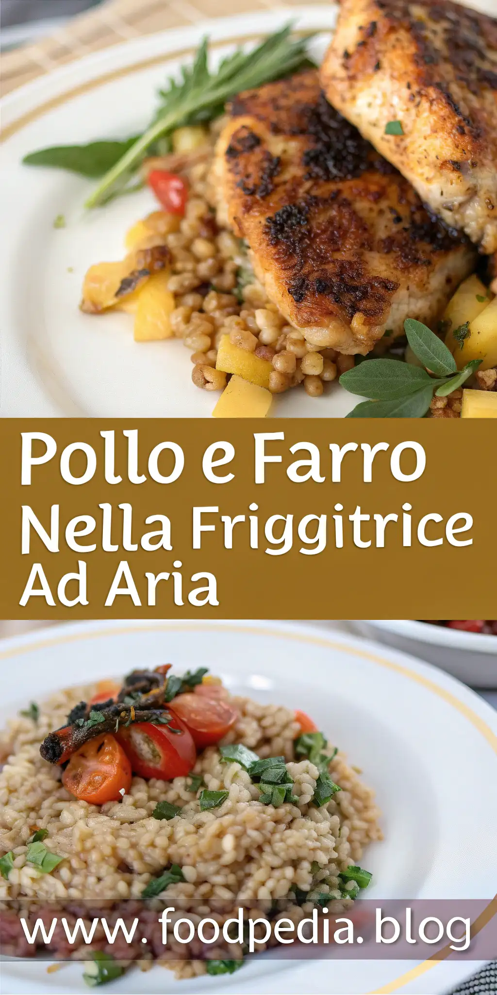 Pinterest image 1 for Pollo e Farro nella Friggitrice ad Aria