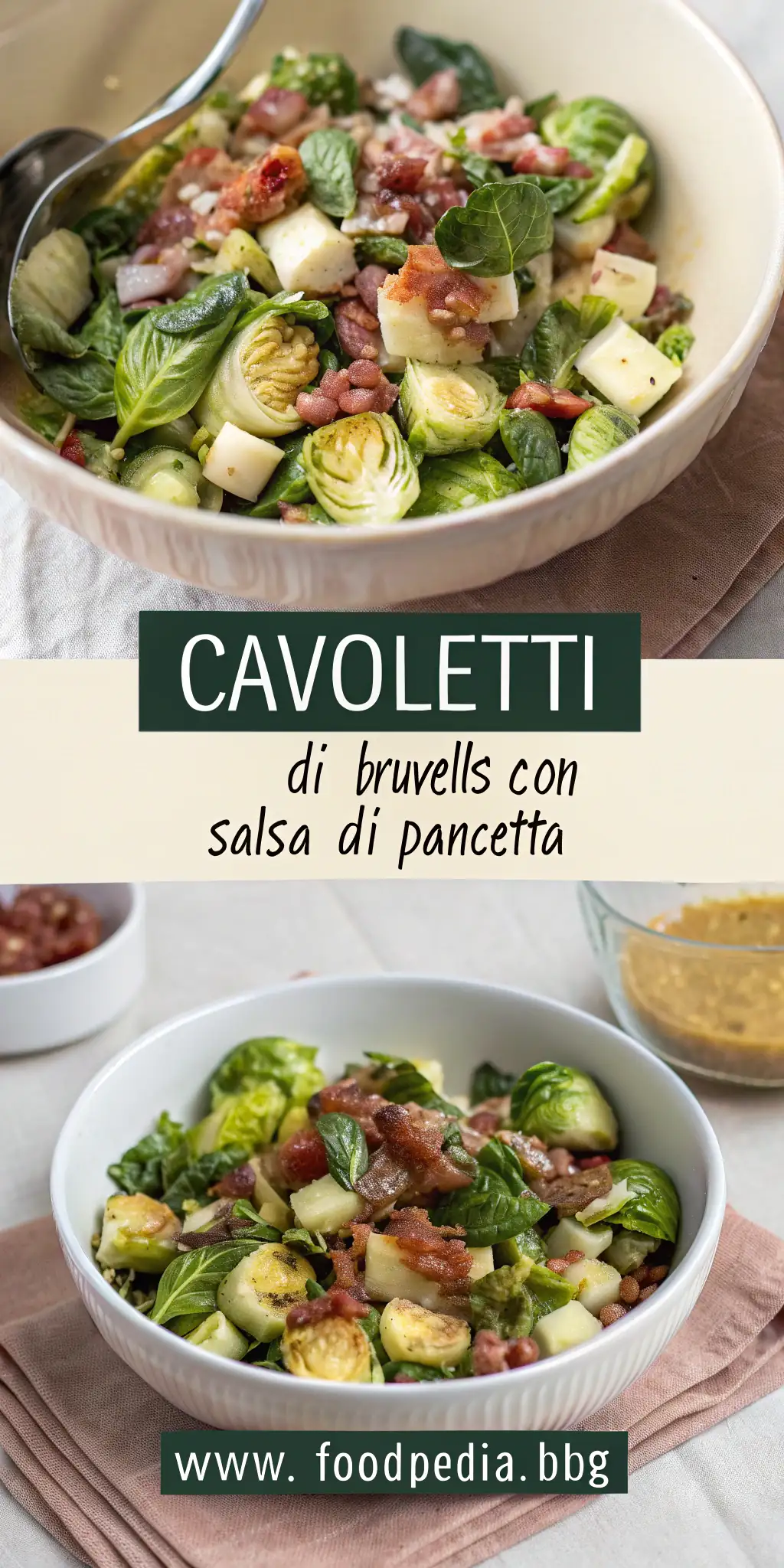 Pinterest image 2 for Cavoletti di Bruxelles con Salsa di Pancetta