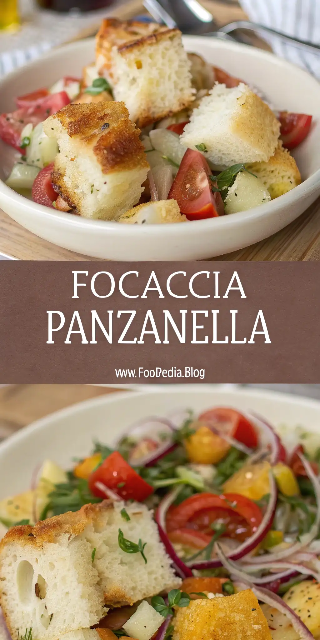Pinterest image 1 for Focaccia Panzanella